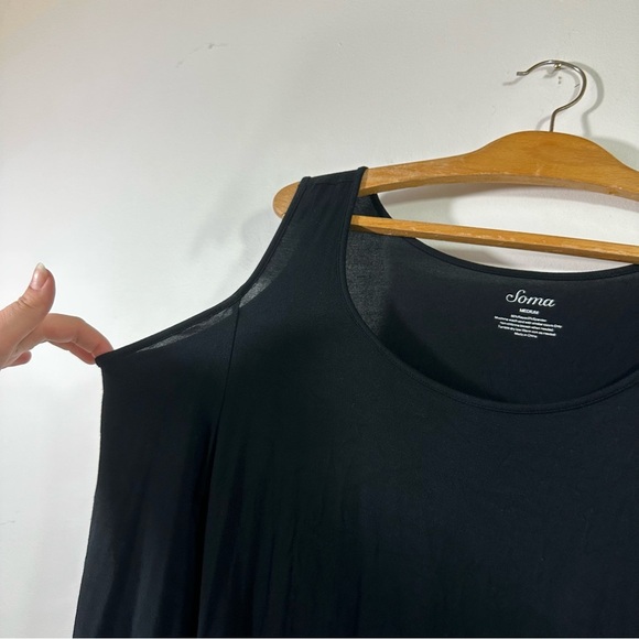 NWT Soma Soft Terry Cold Shoulder Tunic Black - Picture 5 of 10